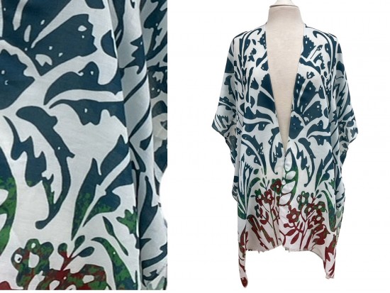 Multi Tropical Floral Pattern Kimono