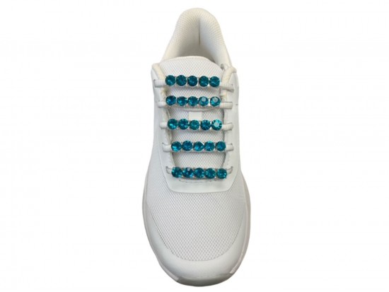 Blue Zircon Crystal Shoelace Charm 12pc Set