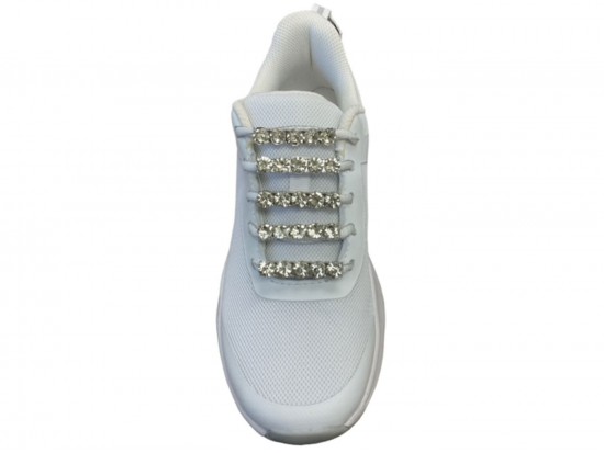 Clear Crystal Shoelace Charm 12pc Set