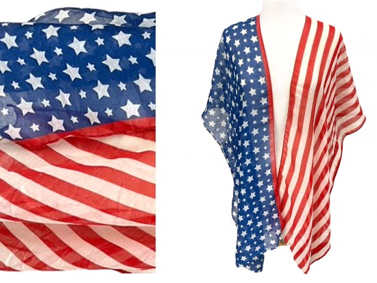 USA Stars Stripes Flag Theme Kimono