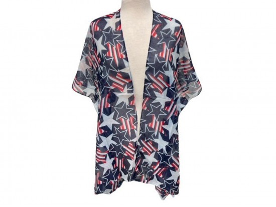 USA Flag Star Pattern Kimono