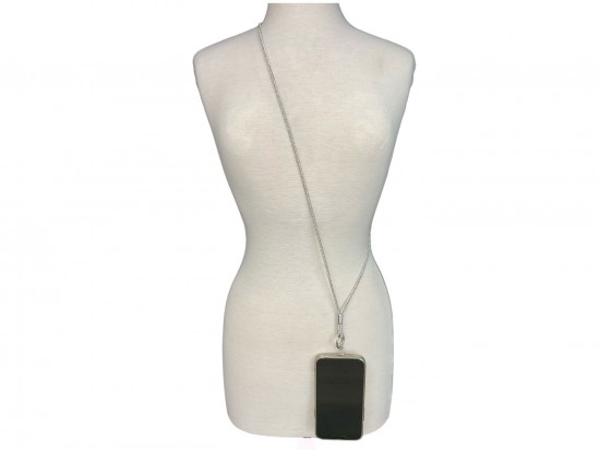Clear Crystal Cell Phone Cross body Strap