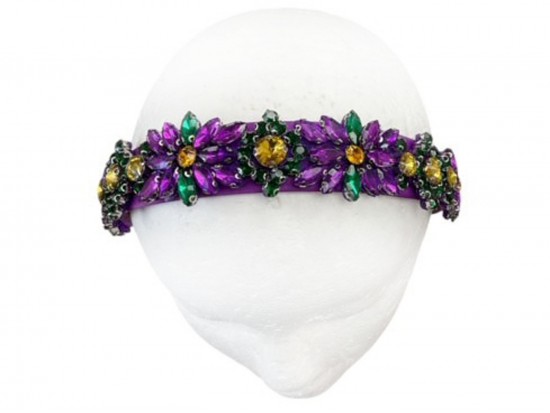 Mardi Gras Crystal Pattern Headband