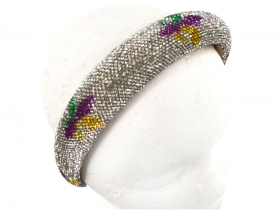 Mardi Gras Crystal Fleur De Lis Headband
