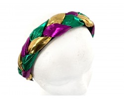 Mardi Gras Metallic Cloth Braided Headband