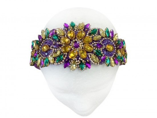 Mardi Gras Crystal Pattern Headband