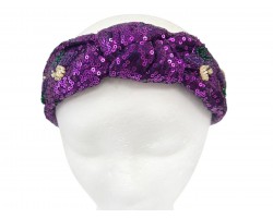 Mardi Gras Sequin Knot Headband