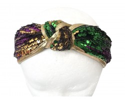 Mardi Gras Sequin Knot Headband