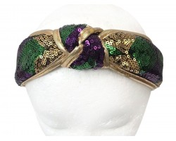 Mardi Gras Sequin Knot Headband