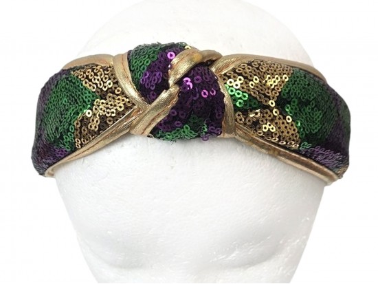Mardi Gras Sequin Knot Headband Mardi Gras Sequin Knot Headband