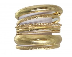 Gold Bangle Bracelet 8pc Set