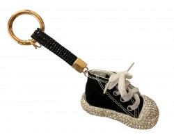 Black Crystal Sneaker Strap Keychain