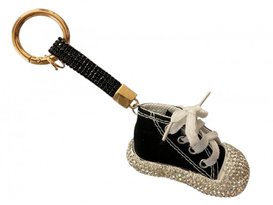 Black Crystal Sneaker Strap Keychain Black Crystal Sneaker Strap Keychain