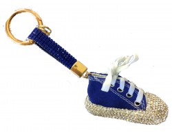 Blue Crystal Sneaker Strap Keychain