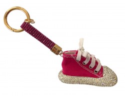 Fuchsia Crystal Sneaker Strap Keychain