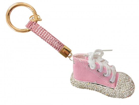 Pink Crystal Sneaker Strap Keychain