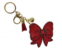 Red Crystal Bow Puffy Key Chain