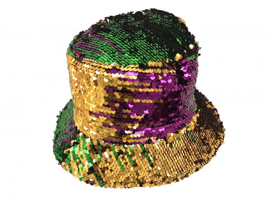 Mardi Gras Sequin Scattered Pattern Bucket Hat