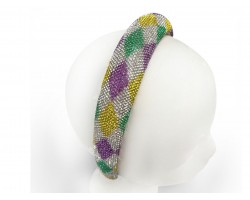 Mardi Gras Diamond Pattern Crystal Headband Mardi Gras Diamond Pattern Crystal Headband