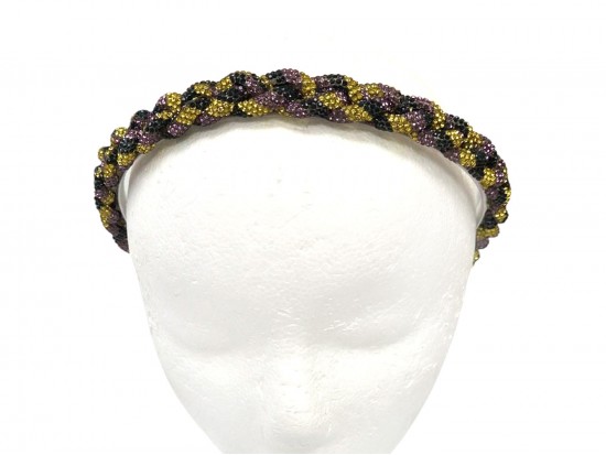 Mardi Gras Crystal Rope Twist Design Headband Mardi Gras Crystal Rope Twist Design Headband