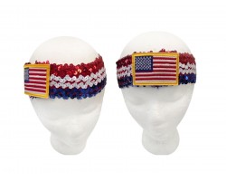 USA Flag Theme Sequin Stretch Headband