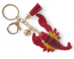 Red Crystal Crawfish Puffy Keychain