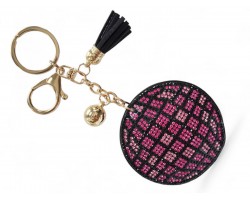 Fuchsia Disco Ball Puffy Key Chain