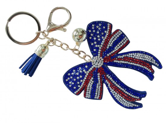 USA American Bow Crystal Puffy Keychain USA American Bow Crystal Puffy Keychain