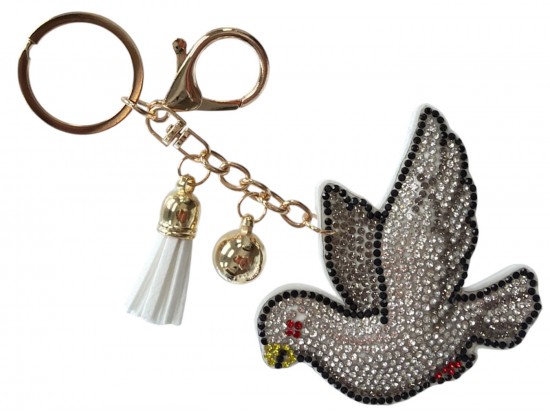 Crystal Peace Dove Puffy Keychain Crystal Peace Dove Puffy Keychain