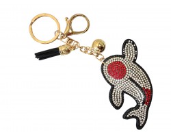 Red Crystal Koi Fish Puffy Keychain.