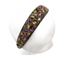 Mardi Gras Large Crystal Wide Headband Mardi Gras Large Crystal Wide Headband