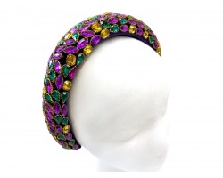 Mardi Gras Large Crystal Wide Headband Mardi Gras Large Crystal Wide Headband