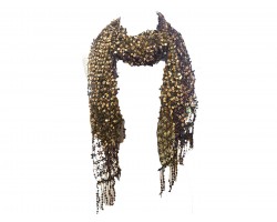 Black Gold Sequin Oblong Scarf. Black scarf with gold sequins.