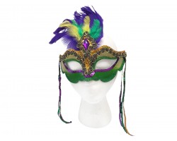 Mardi Gras Feather Tassel Mask