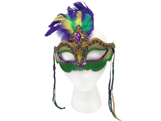 Mardi Gras Feather Tassel Mask Mardi Gras Feather Tassel Mask