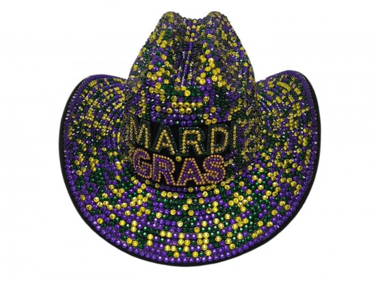 Mardi Gras Crystal Full Cover Cowboy Hat Mardi Gras Crystal Full Cover Cowboy Hat