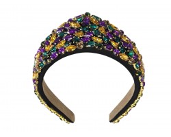 Mardi Gras Large Crystal Pattern Headband