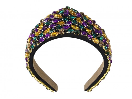 Mardi Gras Large Crystal Pattern Headband