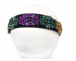 Mardi Gras Crystal Floral Pattern Headband