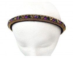 Mardi Gras Round Crystal Headband