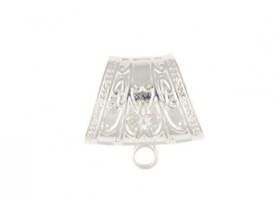 40mm Silver Plate Flower and Vines Scarf Bail