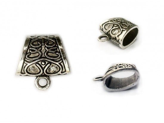 23mm Antique Silver Oriental Design Bail