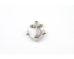 Antique Silver Anchor with Rope Charm