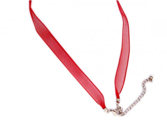 16" Red Sheer Thin Ribbon Necklace 16" Red Sheer Thin Ribbon Necklace