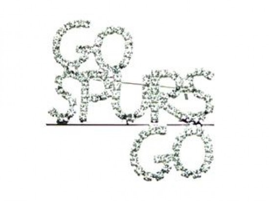 Clear Crystal GO SPURS GO Brooch
