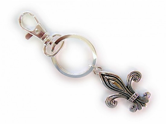 Silver Fleur De Lis Key Chain