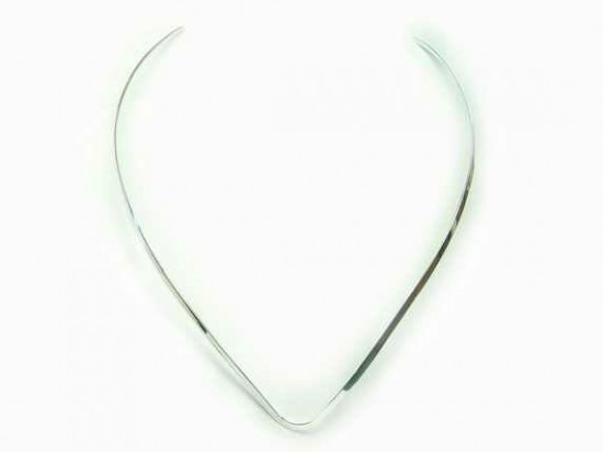 Silver Plate V Neck Flat Choker