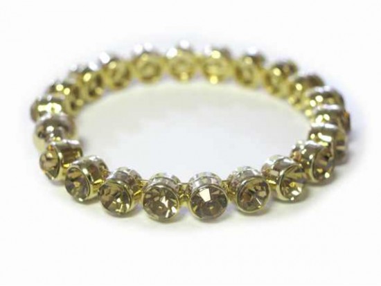 Light Colorado Topaz Crystal Gold Metal Magnetic Bangle Light Colorado Topaz Crystal Gold Metal Magnetic Bangle