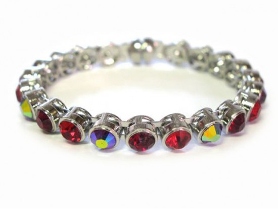 Red Siam Crystal Metal Magnetic Bangle Red Siam Crystal Metal Magnetic Bangle
