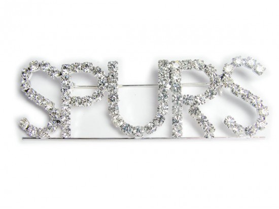 Silver Large Crystal SPURS Brooch